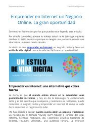 Emprender en Internet un Negocio Online. La gran oportunidad