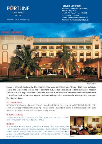 Hotel factsheet - Fortune Park Hotels
