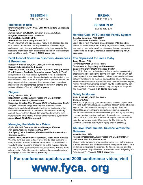 Conference brochure 2009 for pdf - Family and Youth Counseling ...