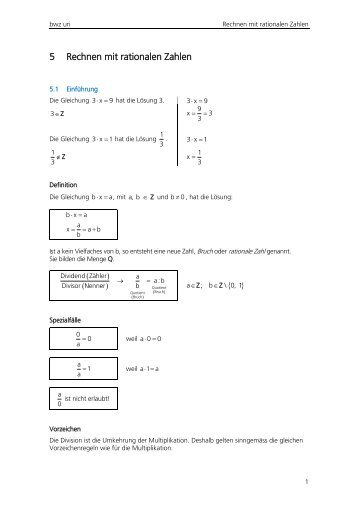 5 Rechnen mit rationalen Zahlen