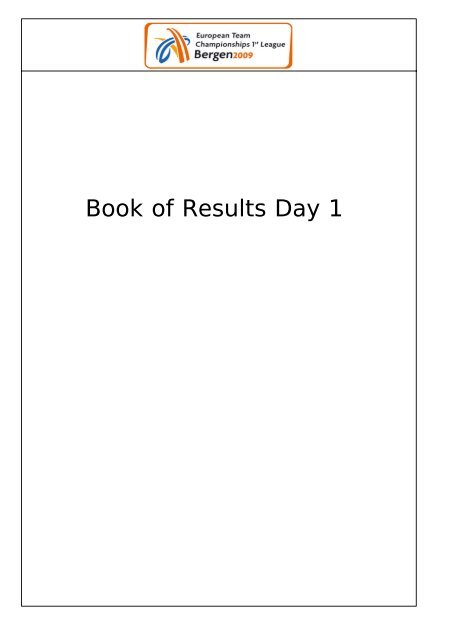 Book of Results Day 1 - Friidrett.no