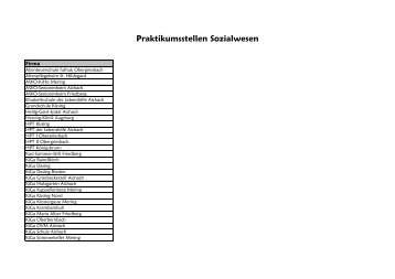 Praktikumsstellen Sozialwesen - FOS-Friedberg