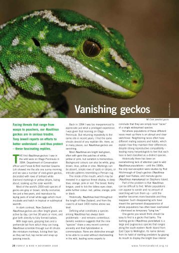 Vanishing Geckos (PDF version) - Forest and Bird