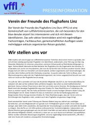 Wir stellen uns vor PRESSEINFORMATION - Flughafen Linz