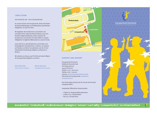 Flyer der Europaschule Dortmund - foerderverein-europaschule.de