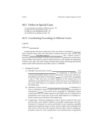 Manual for Complex Litigation, Fourth - Federal Judicial Center