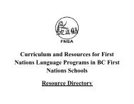 Curriculum and Resources for First Nations Language ... - FNESC