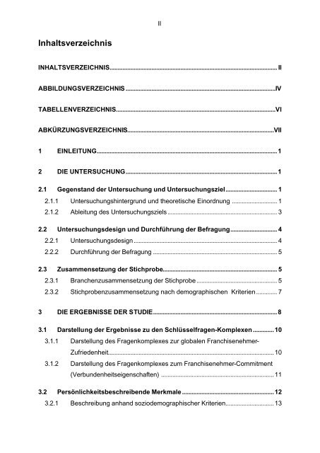 Franchisenehmer- akquisition und -bindung 2003 - F&C