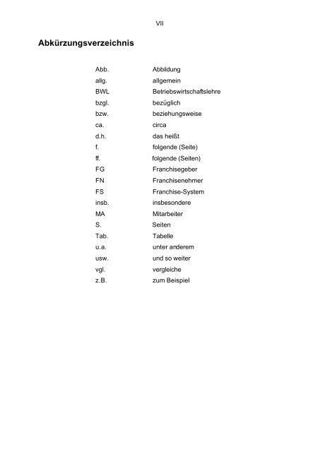 Franchisenehmer- akquisition und -bindung 2003 - F&C