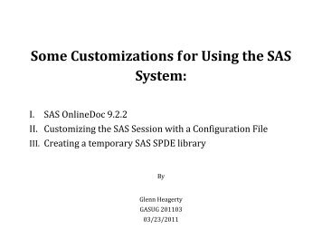 SAS Tips to Optimize your programs