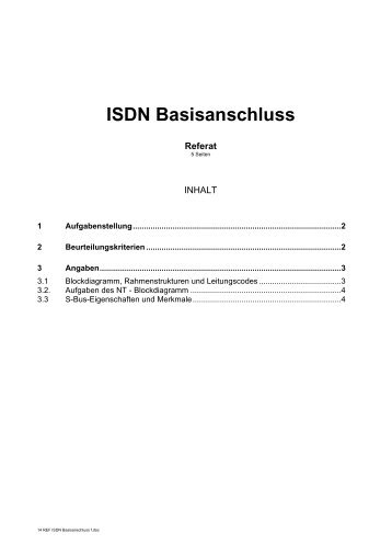 Referat ISDN Basisanschluss