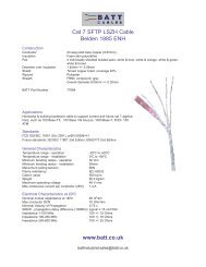 Cat 7 SFTP LSZH Cable Belden 1885 ENH www.batt.co.uk