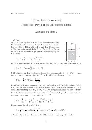 Lösungen - Institut für Theoretische Physik