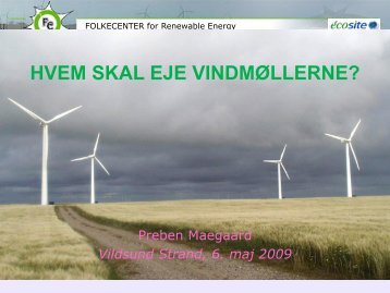 Hvem skal eje vindmøllerne? - Nordic Folkecenter for Renewable ...