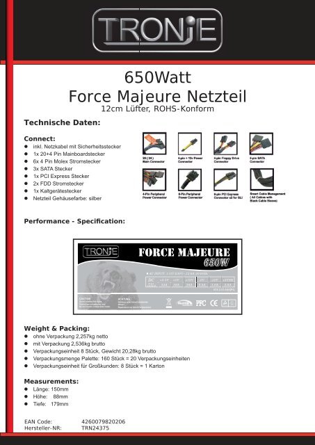 650watt Force Majeure Netzteil