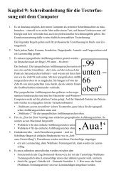 Schreibanleitung für die Texterfassung am Computer