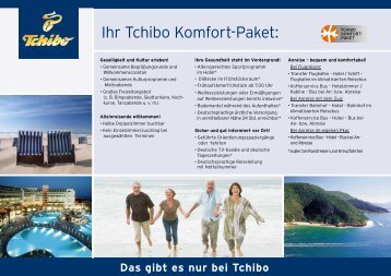 Ihr Tchibo Komfort-Paket: - Tchibo Reisen