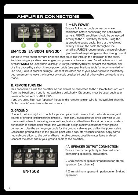 ENCOUNTER AMPLIFIER MANUAL ENCOUNTER - Fusion