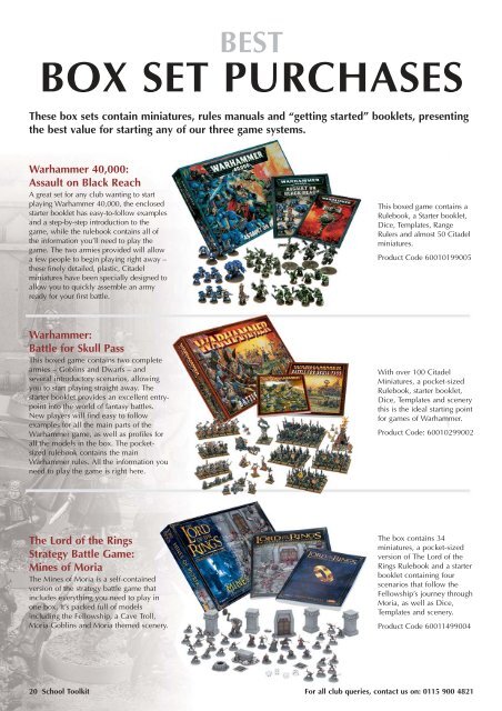 School Toolkit 2010 - Games Workshop