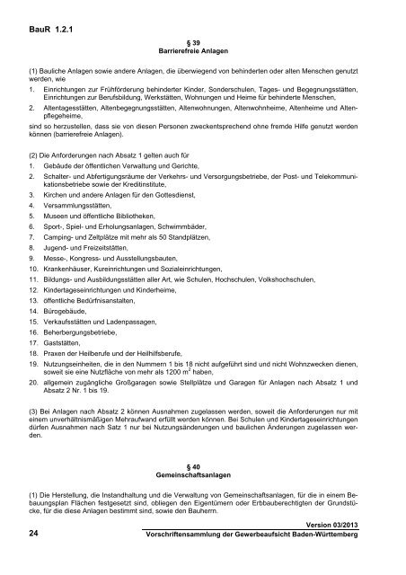 Landesbauordnung - Gewerbeaufsicht - Baden-Württemberg