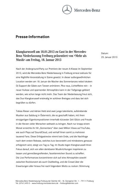 Presse-Information - Mercedes-Benz Niederlassung Freiburg