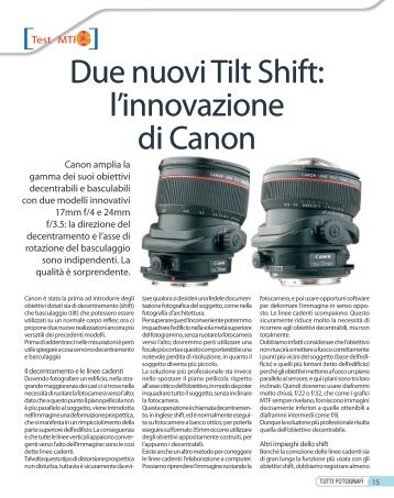 Due nuovi Tilt Shift: l'innovazione di Canon - Fotografia.it