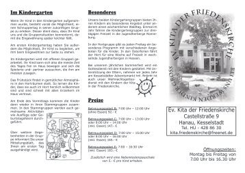 Kita Flyer 2010 - Friedenskirche