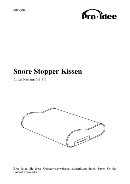 Snore Stopper Kissen