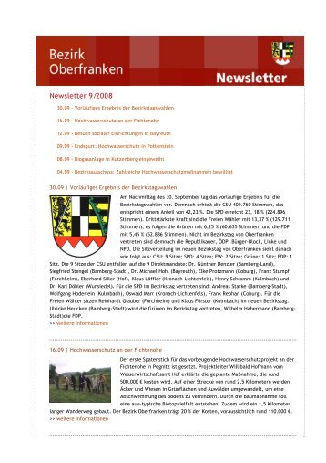 Newsletter 9/2008 - Bezirk Oberfranken
