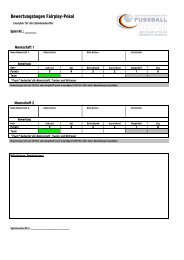 Bewertungsbogen Fairplay-Pokal