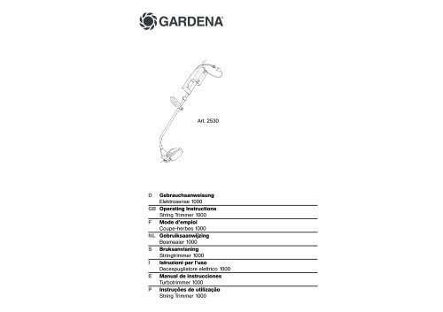 Gebrauchsanweisung - Gardena-ersatzteile.ch