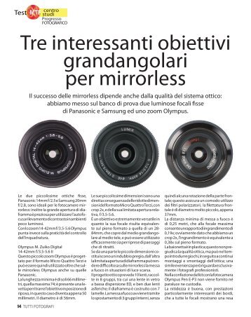 Tre interessanti obiettivi grandangolari per mirrorless - Fotografia.it