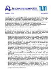 Forschungs-Neutronenquelle FRM-II Industrielle und medizinische ...