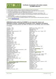 Certificate of pesticide multi-residue analysis by MSMS ... - Fytolab