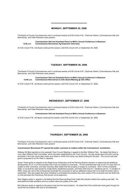 September 25-29, 2006 - Flathead County, Montana