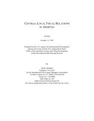 CENTRAL-LOCAL FISCAL RELATIONS IN ARMENIA - Fiscal Reform