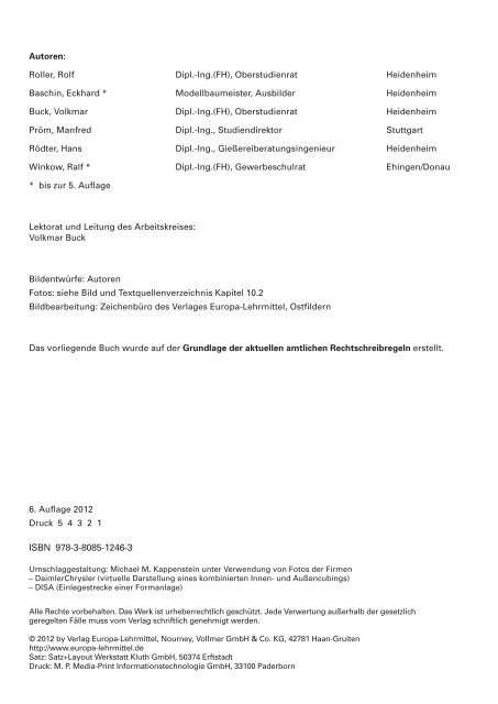 Fachkunde Modellbau - Europa-Lehrmittel