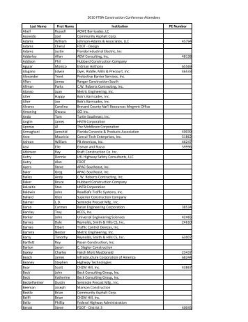 2010 Construction Conference_Attendees - Florida Transportation ...