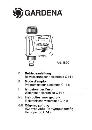 OM, Gardena, Watertimer elettronico T 14 e, Art 01820-20, 2009-05