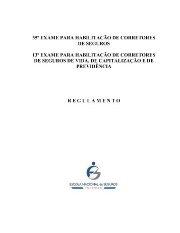 35º exame para habilitação de corretores de seguros 13º exame ...