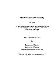 1. Gaensefurther Schlossquelle Tennis-Cup