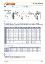 Blendenausführungen und Pakethöhen - Folgner