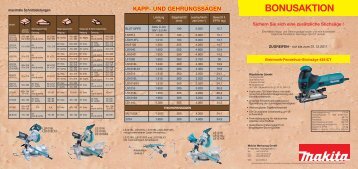 Makita Kapp- Gehrungssäge Bonusaktion 1.10. - 31.12.11 - freytool