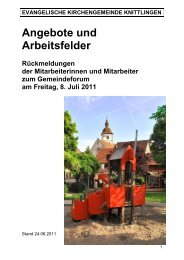 Einführung - Ev. Kirchengemeinde Knittlingen