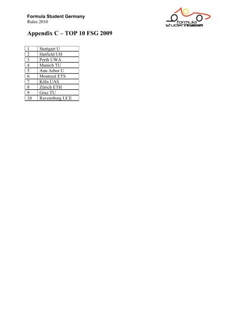 FSG RULES 2010 ver1.03 - Formula Student Germany