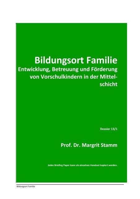 Bildungsort Familie - Université de Fribourg