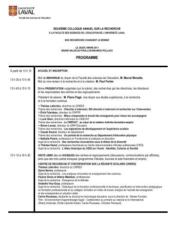 Programme en version PDF - Faculté des sciences de l'éducation ...
