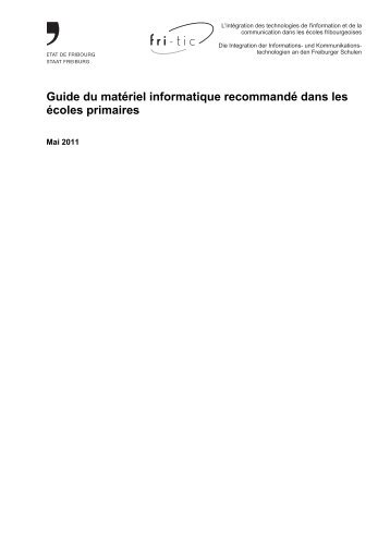 Guide du matériel informatique recommandé dans les écoles ... - fri-tic