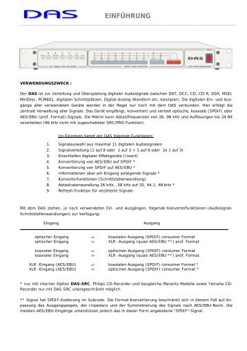 DAS Manual 690kb - Funk Tonstudiotechnik