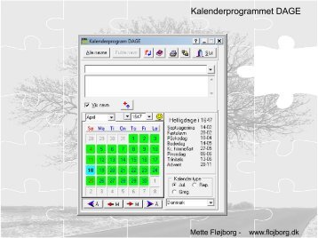 Kalenderprogrammet DAGE - Flojborg.dk